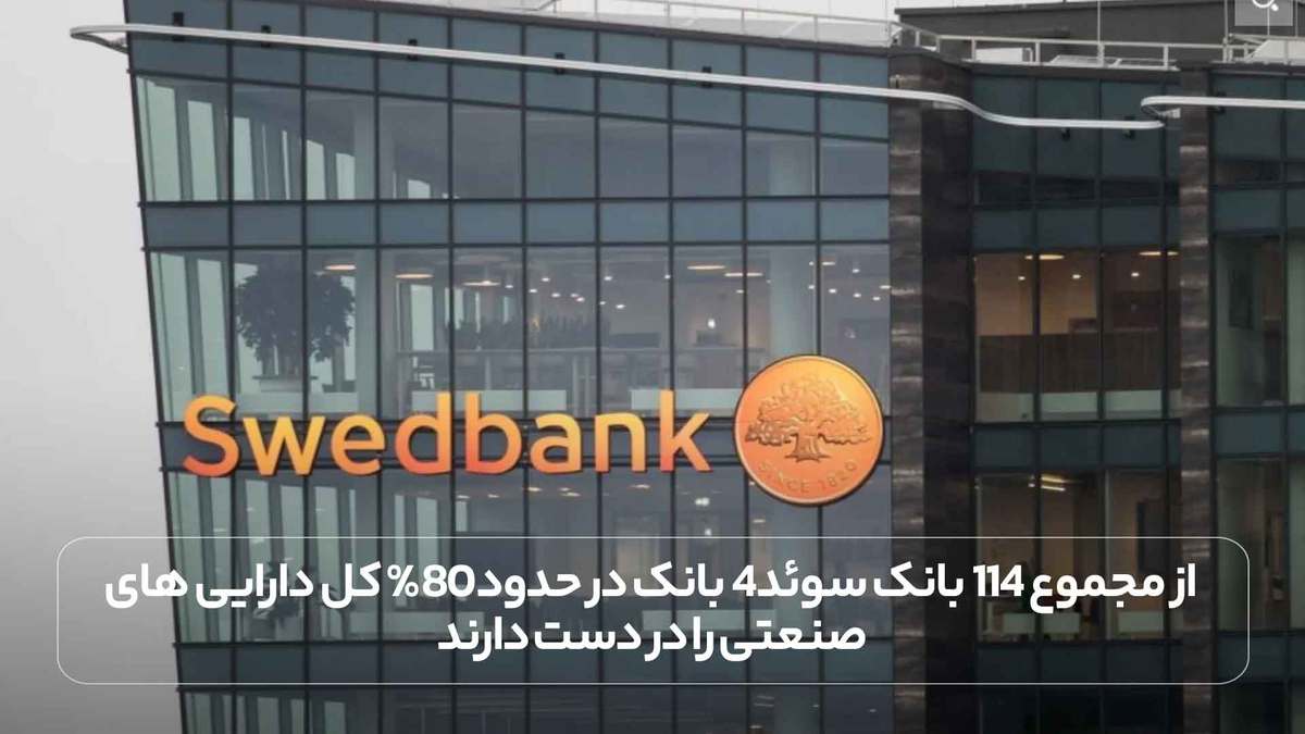 از مجموع 114 بانک سوئد 4 بانک در حدود 80% کل دارایی های صنعتی را در دست دارند.