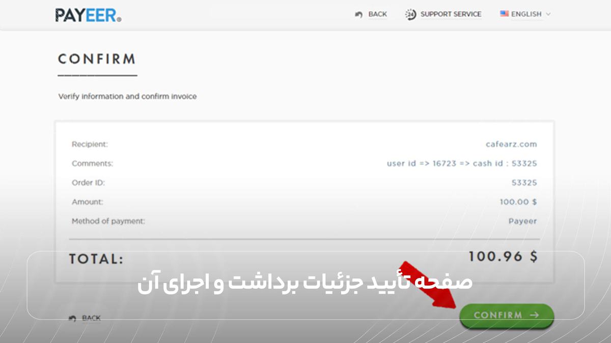 پیام تأییدیه ثبت درخواست برداشت