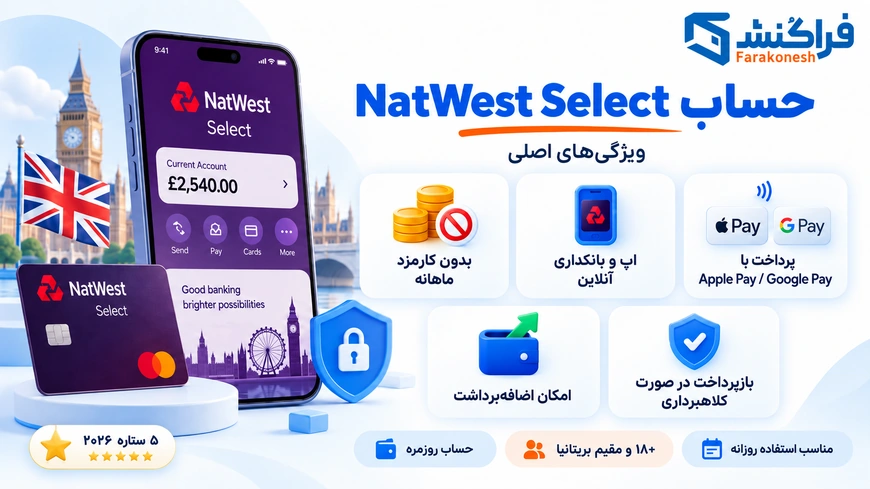 حساب بانکی آنلاین در انگلیس
 حساب NatWest Select